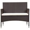 vidaXL 5-delige Loungeset met kussens poly rattan bruin