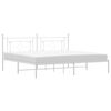 vidaXL Bedframe met hoofdbord metaal wit 193x203 cm