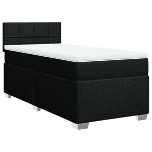 vidaXL Boxspring met matras stof zwart 80x200 cm