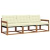 vidaXL Buiten bankenset met kussen 3 pcs Natuurlijk en Cr&egrave;me