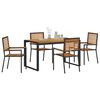 vidaXL Tuin eettafelset 5 pcs Zwart en Bruin poly rattan