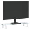 vidaXL Monitorstandaard 60x20x8 cm gehard glas en metaal wit