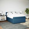 vidaXL Boxspring met matras fluweel blauw 140x200 cm