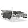 vidaXL Bedframe met hoofd- en voeteneinde metaal wit 120x200 cm