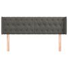 vidaXL Hoofdbord met randen 163x16x78/88 cm fluweel donkergrijs