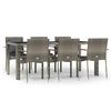 vidaXL 7-delige Tuinset met kussens poly rattan grijs
