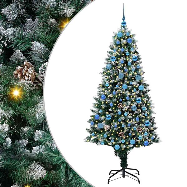 vidaXL Kunstkerstboom Groen 180 cm PVC en Staal en Kunststof