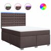vidaXL Boxspring met matras stof donkerbruin 140x200 cm