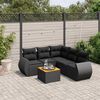 vidaXL 6-delige Loungeset met kussens poly rattan zwart
