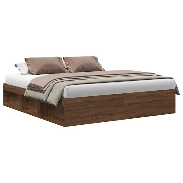 vidaXL Bedframe bruin eikenkleur 180x200 cm Super King Size
