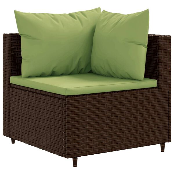 vidaXL 8-delige Loungeset met kussens poly rattan bruin