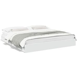vidaXL Bedframe met lades bewerkt hout wit 180x200 cm