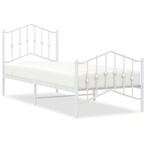 vidaXL Bedframe met hoofd- en voeteneinde&nbsp;metaal wit 80x200 cm