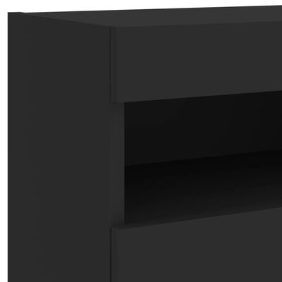 vidaXL 5-delige Tv-wandmeubelset met LED bewerkt hout zwart