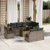 vidaXL 9-delige Loungeset met kussens poly rattan grijs