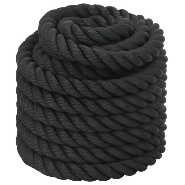 vidaXL Battle Rope Zwart 15 m 11 kg Polyester
