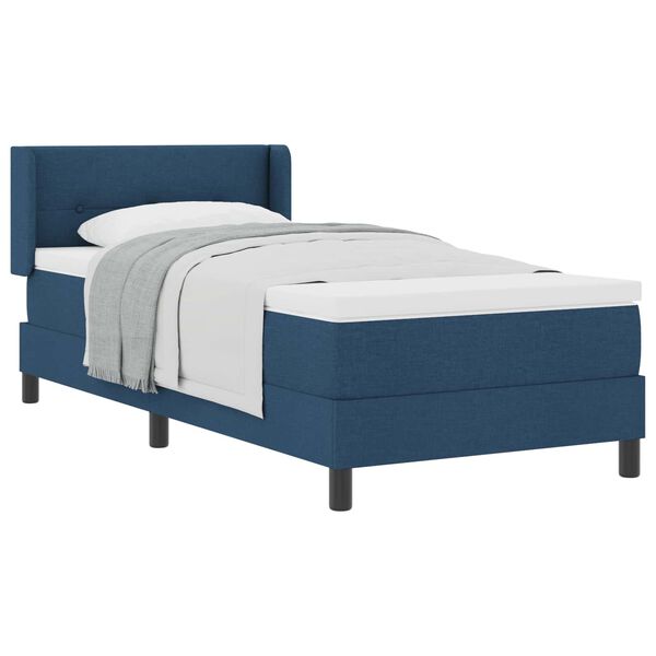 vidaXL Boxspringbed met matras Blauw 190 x 90 cm Polyester