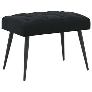 vidaXL Bank met knoopverstelling Zwart 60 x 40 x 45 cm Fluweel