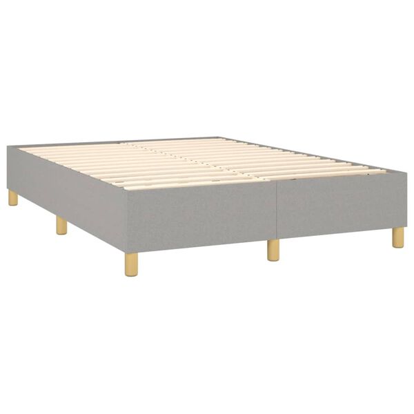 vidaXL Boxspring met matras stof lichtgrijs 140x200 cm