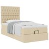 vidaXL Ottoman bed met matras 80x200cm stof cr&egrave;mekleurig