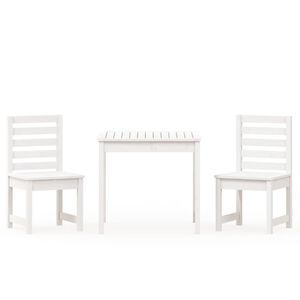 vidaXL 3-delige Bistroset massief grenenhout wit
