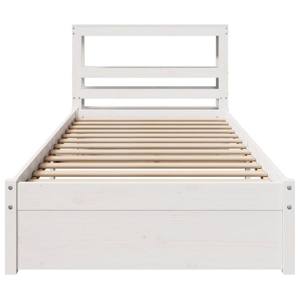 vidaXL Bedframe met hoofdeinde zonder matras 90x190 cm wit