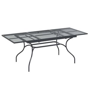 vidaXL Uiterbreidbare Mesh Eettafel Antracietkleurig 212 x 90 x 76 cm