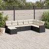 vidaXL 8-delige Loungeset met kussens poly rattan zwart