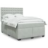 vidaXL Boxspring met matras fluweel lichtgrijs 160x200 cm