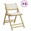 vidaXL Bistrostoelen 6 st inklapbaar met kussens bamboe cr&egrave;mewit