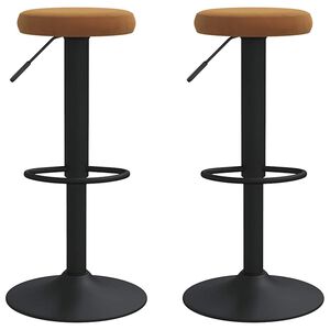 vidaXL Barkrukken 2 st fluweel bruin
