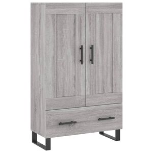 vidaXL Hoge kast 69,5x31x115 cm bewerkt hout grijs sonoma eikenkleurig