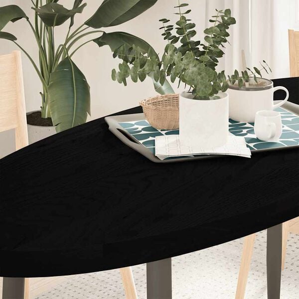 vidaXL Tafelblad 140x60x4 cm ovaal massief eikenhout donkerbruin