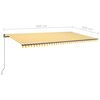 vidaXL Luifel automatisch met LED en windsensor 600x300 cm geel en wit