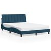 vidaXL Bedframe met LED zonder matras "Hanko" fluweel blauw 140x190 cm