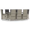 vidaXL 9-delige Tuinset met kussens poly rattan grijs