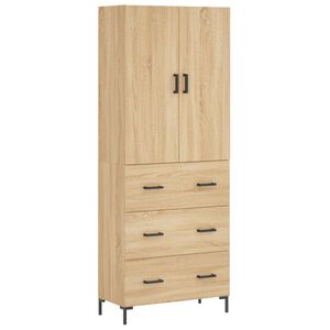 vidaXL Hoge kast 69,5x34x180 cm bewerkt hout sonoma eikenkleurig