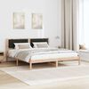vidaXL Bedframe met hoofdeinde Zwart 200 x 200 cm Massief grenenhout