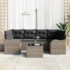 vidaXL Tuin Sofa Set met kussen 7 pcs Grijs 55 x 55 x 37 cm Poly riet