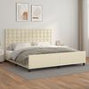 vidaXL Bedframe met hoofdbord kunstleer cr&egrave;mekleurig 200x200 cm