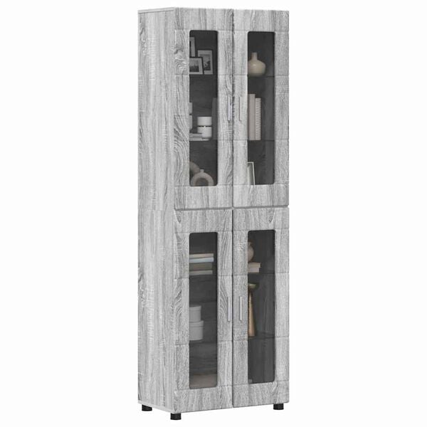 vidaXL Hoge kast FLORIN Grijs Sonoma 60 x 35 x 182 cm Bewerkt hout