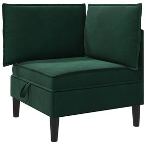 vidaXL Bank met opslag Donkergroen Fluweel