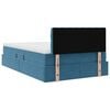 vidaXL Opbergbed met LED met matras Donkerblauw 120 x 200 cm Fluweel
