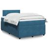 vidaXL Boxspring met matras fluweel blauw 120x200 cm