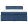 vidaXL Boxspring met matras stof blauw 180x200 cm