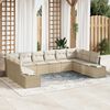 vidaXL Tuin Sofa Set 10 pcs beige en crèmekleurig Poly Rattan