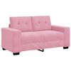 vidaXL Bank 3 pcs Roze Linnen-mix stof