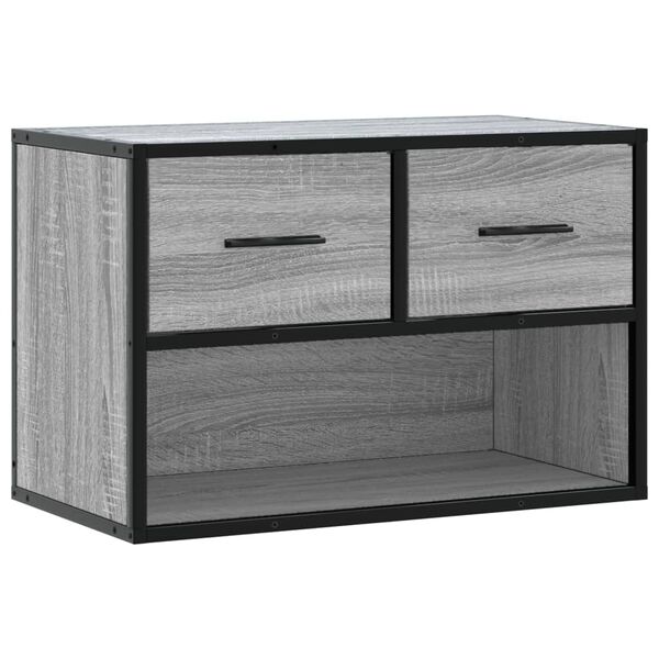 vidaXL Tv-meubel 60x31x39,5 cm bewerkt hout metaal grijs sonoma eiken