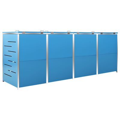 vidaXL Containerberging vierdubbel 276,5x77,5x112,5 cm roestvrij staal
