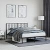 vidaXL Bedframe met hoofdbord metaal zwart 135x190 cm